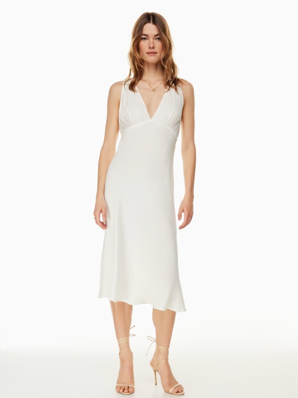 Wilfred White V-Neck Slip Midi Dress - Wilfred Orchestra Dress